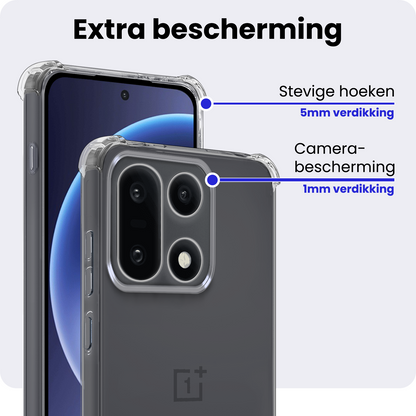 OnePlus 15 Hoesje Shockproof Backcover Siliconen - Transparant