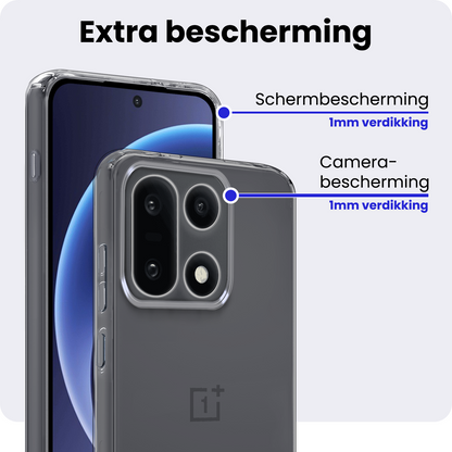 OnePlus 15 Hoesje Siliconen Backcover Lichtgewicht - Transparant