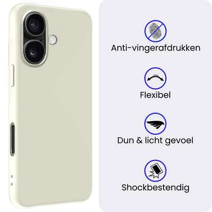 iPhone 17 Hoesje Siliconen Backcover Lichtgewicht - Wit