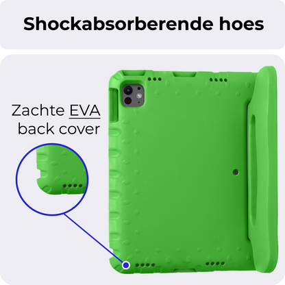 iPad Pro 2024 (13 inch) Kinderhoes Shockabsorberend Foam - Groen