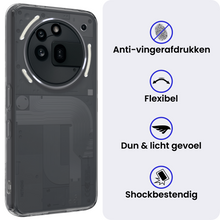 Nothing Phone 3a Pro Hoesje Siliconen Backcover Lichtgewicht - Transparant