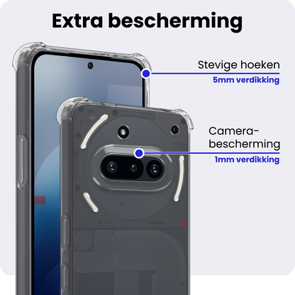 Nothing Phone 3a Hoesje Shockproof Backcover Siliconen - Transparant