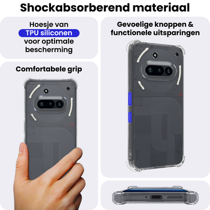 Nothing Phone 3a Hoesje Shockproof Backcover Siliconen - Transparant