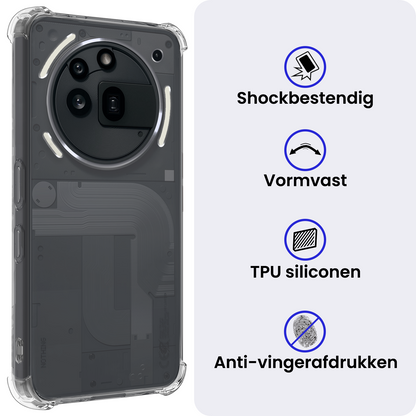 Nothing Phone 3a Pro Hoesje Shockproof Backcover Siliconen - Transparant
