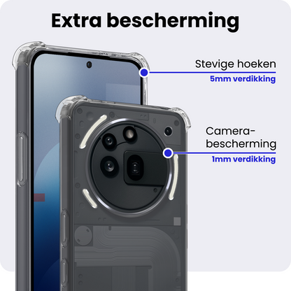 Nothing Phone 3a Pro Hoesje Shockproof Backcover Siliconen - Transparant