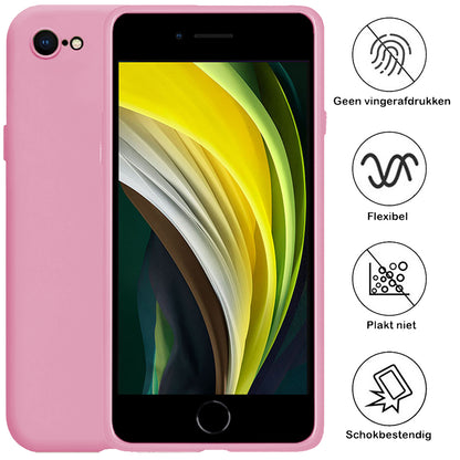 iPhone 7 Hoesje Siliconen Backcover Lichtgewicht - Donkerroze
