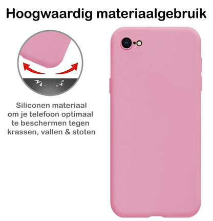 iPhone 8 Hoesje Siliconen Backcover Lichtgewicht - Donkerroze
