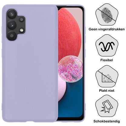 Samsung A13 4G Hoesje Siliconen Backcover Lichtgewicht - Lila