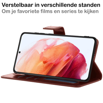 Samsung S21 Hoesje Bookcase Cover Uitneembaar - Bruin
