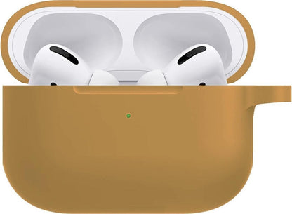 Airpods Pro Hoesje Siliconen met Clip - Cognac