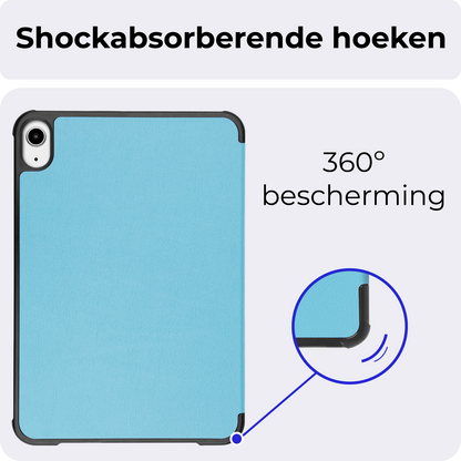 iPad Mini 7 Trifold Bookcase Hoes - Lichtblauw