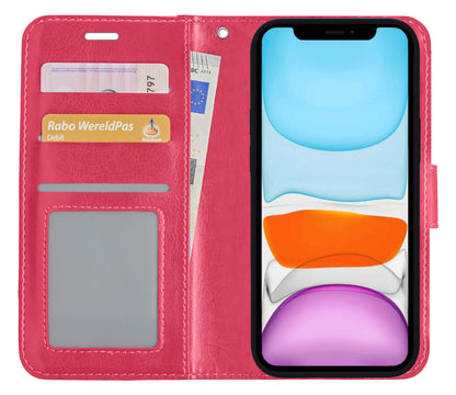 iPhone Xs Max Hoesje Bookcase Cover Uitneembaar - Donkerroze