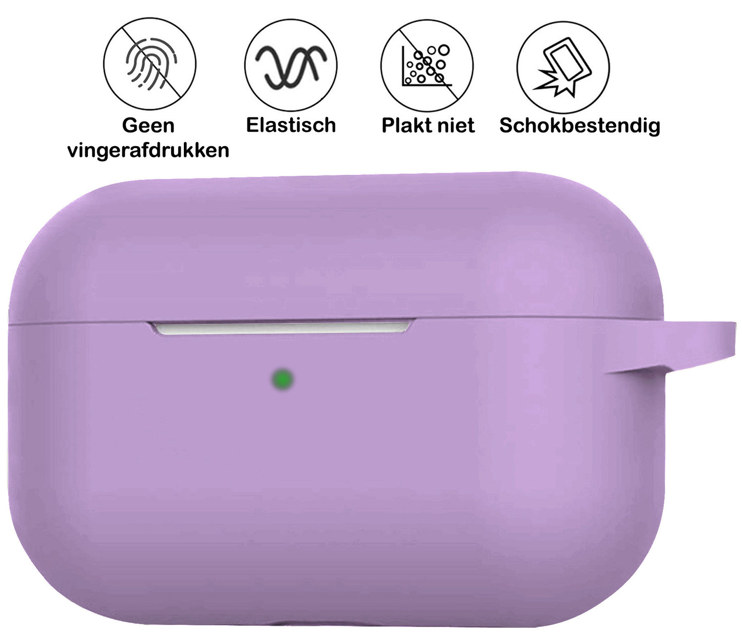 AirPods 3 Hoesje Siliconen met Clip - Lila