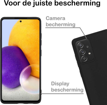 Samsung A72 Hoesje Siliconen Backcover Lichtgewicht - Zwart