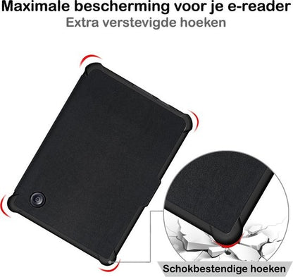 Kobo Libra H2O Trifold Bookcase Hoes - Zwart