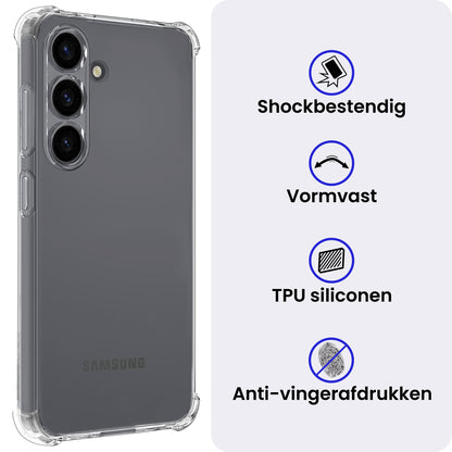 Samsung S25 Plus Hoesje Shockproof Backcover Siliconen - Transparant