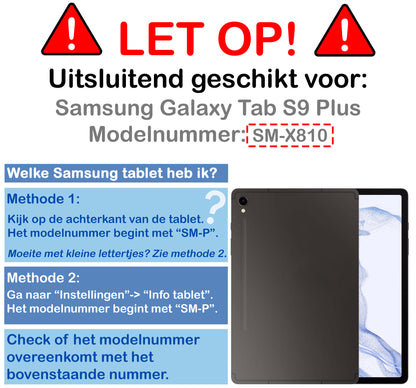 Samsung Galaxy Tab S9 Plus Tablethoes Smcpen Met Screenprotector - Donkerblauw