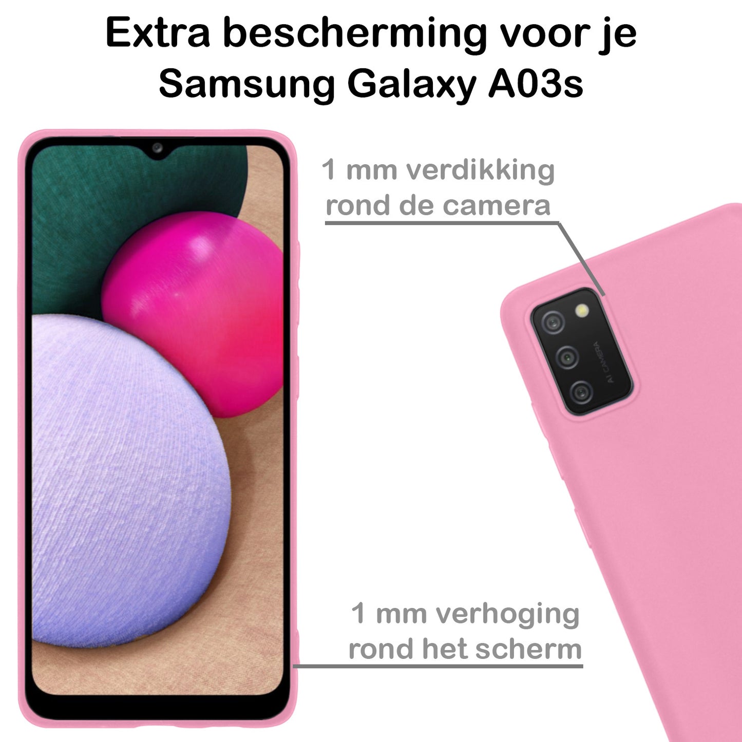 Samsung A03s Hoesje Siliconen - Lichtroze