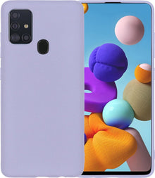 Samsung A21s Hoesje Siliconen Backcover Lichtgewicht - Lila
