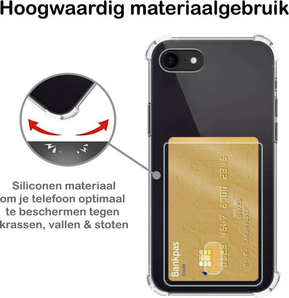 iPhone 7/8/SE 2020 Hoesje met Pasjeshouder Siliconen - Transparant