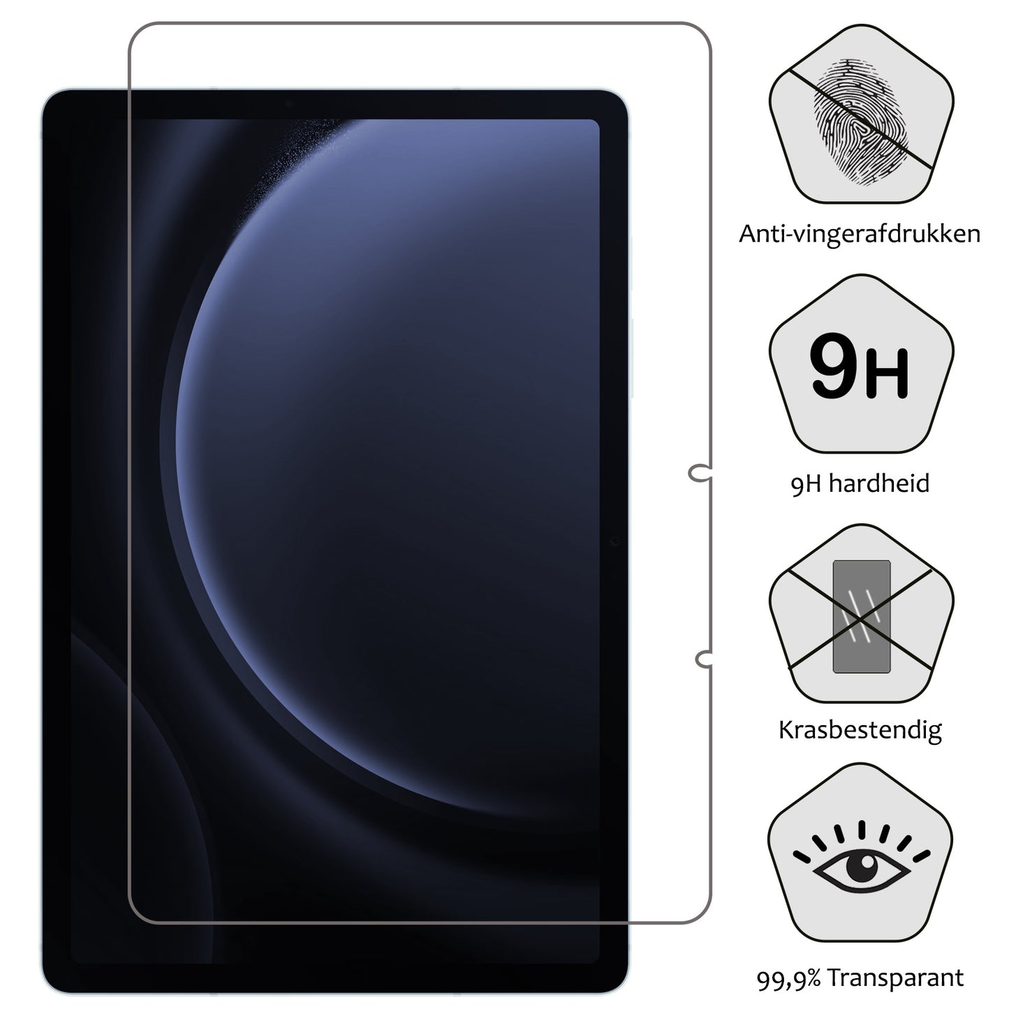 Samsung Galaxy Tab S9 FE Screenprotector Tempered Glass