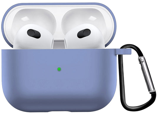 AirPods 3 Hoesje Siliconen met Clip - Babyblauw