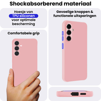 Samsung A57 Hoesje Siliconen Backcover Lichtgewicht - Lichtroze