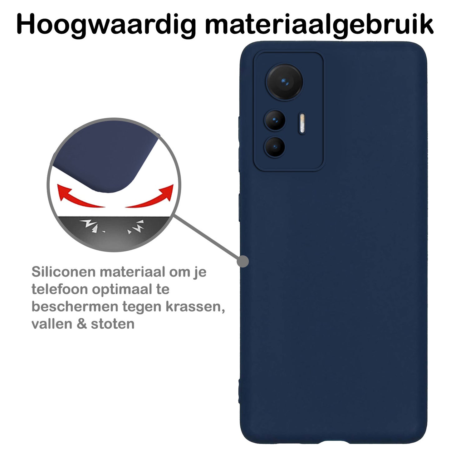 Xiaomi 12 Lite Hoesje Siliconen - Donkerblauw