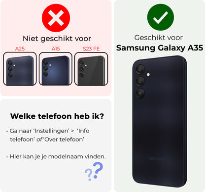 Samsung A35 Hoesje Bookcase Cover met Kaarthouder - Paars