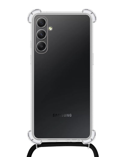 Samsung A14 Hoesje met Koord Backcover Shockproof - Transparant