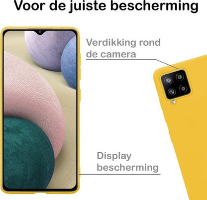 Samsung A12 Hoesje Siliconen - Geel