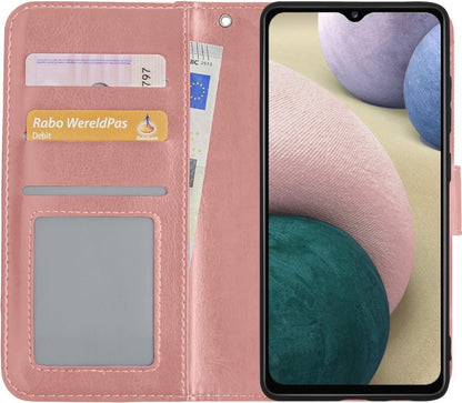 Samsung A12 Hoesje Bookcase Cover met Kaarthouder - Rosé goud