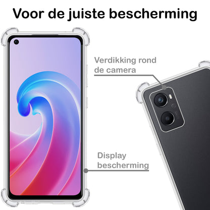 OPPO A96 Hoesje Shockproof Backcover Siliconen - Transparant