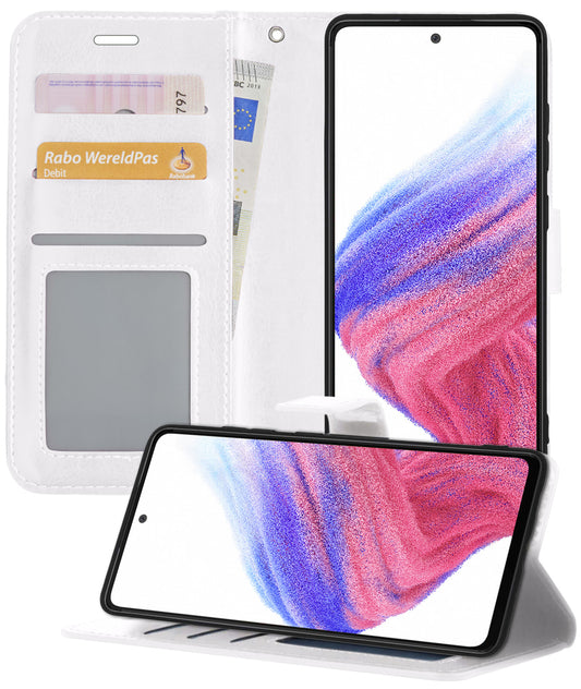 Samsung A53 Hoesje Book Case Kunstleer - Wit