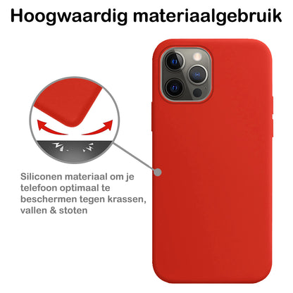 iPhone 13 Pro Hoesje Siliconen Backcover Lichtgewicht - Rood