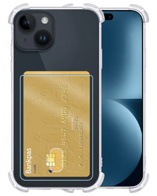 iPhone 15 Plus Hoesje Kaarthouder Backcover Shockproof - Transparant