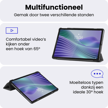 Lenovo Tab 10.1 Trifold Bookcase Hoes - Grijs
