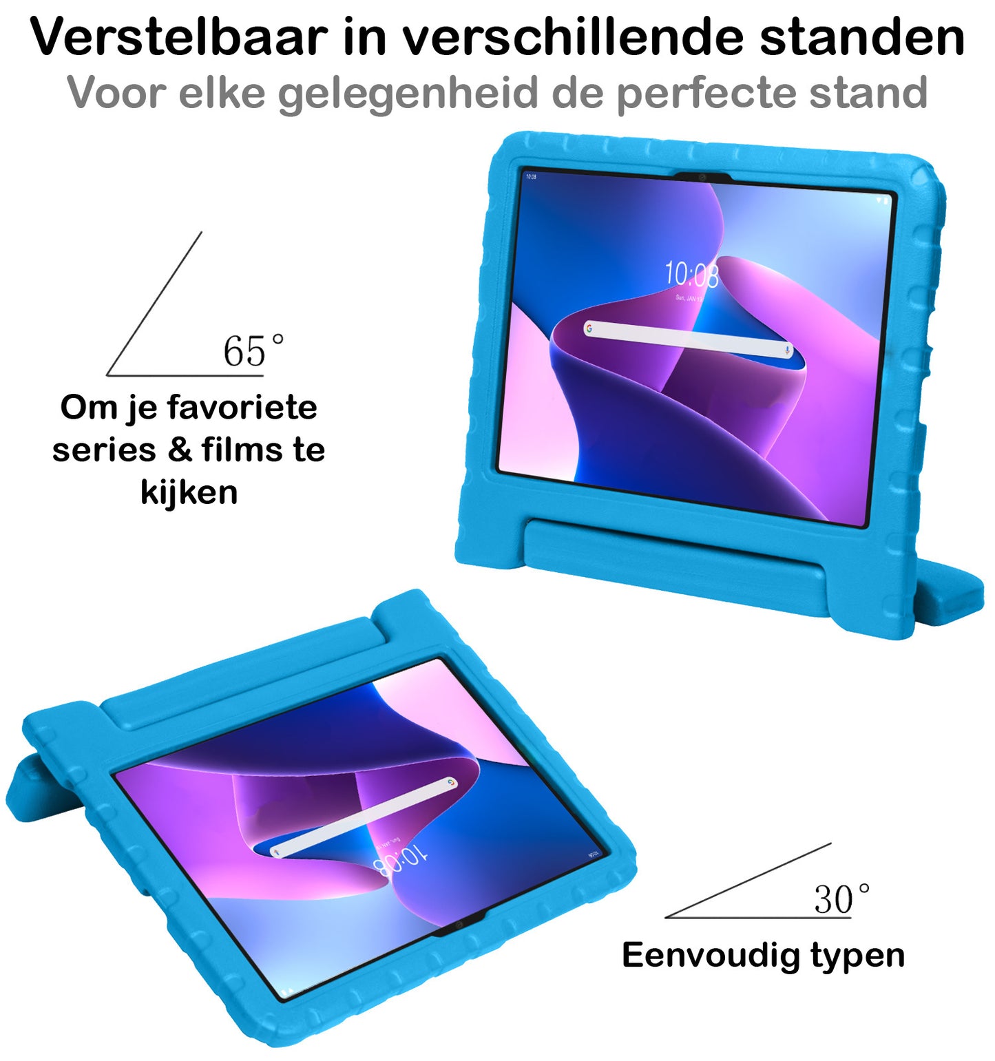 Lenovo Tab M10 Plus 3rd Gen Hoesje Kids Cover Bumper - Blauw