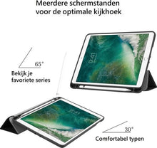 iPad 2017 Trifold Bookcase Hoes - Zwart