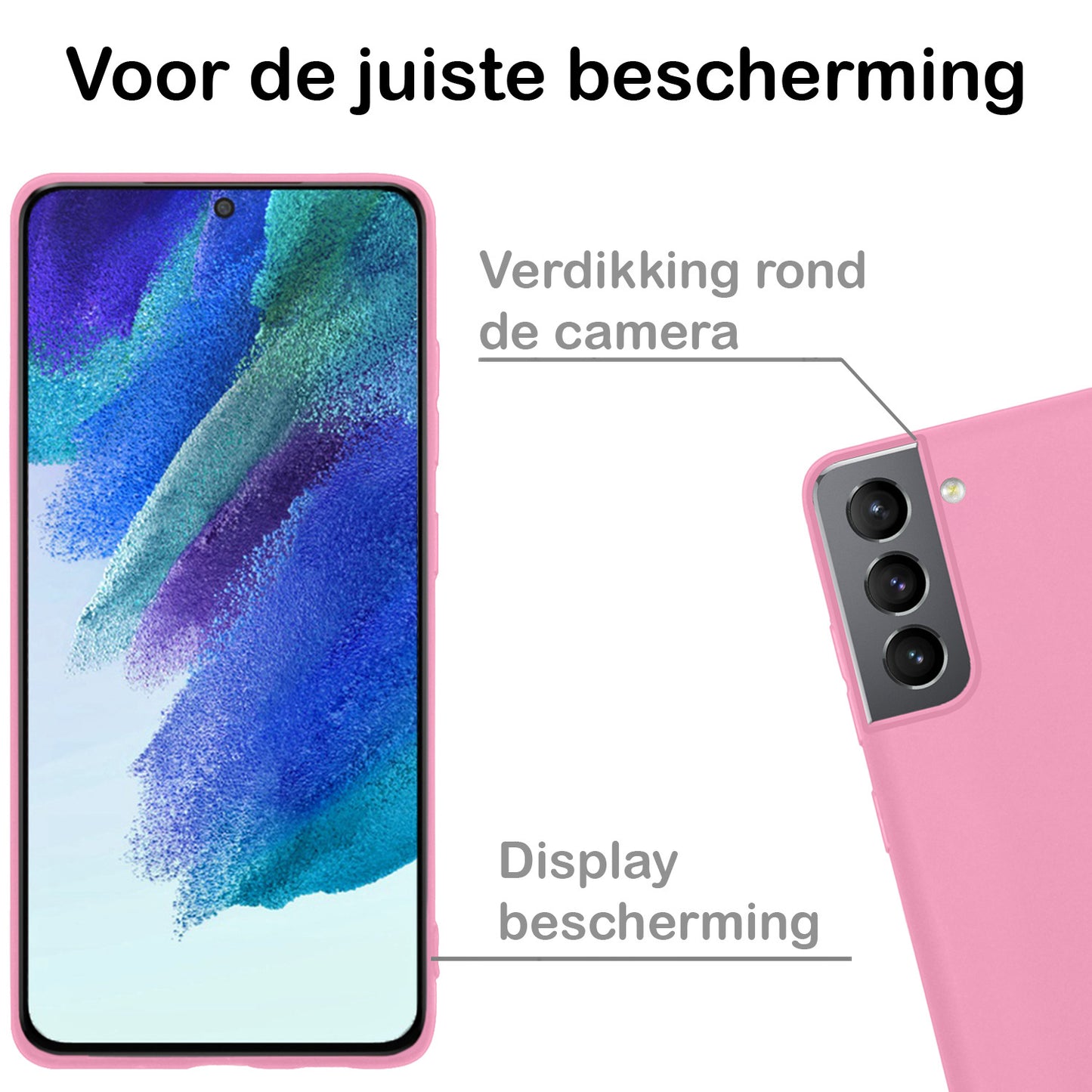 Samsung S21 FE Hoesje Siliconen - Lichtroze