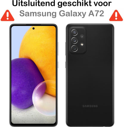 Samsung A72 5G Hoesje Bookcase Cover met Kaarthouder - Donkerroze