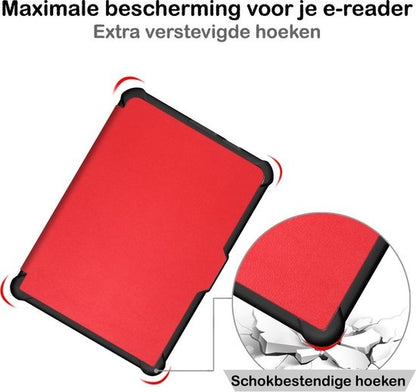 Kobo Clara HD Bookcase Hoes Shockabsorberend - Rood