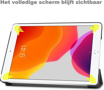 iPad 10.2 2019 Trifold Bookcase Hoes - Zwart