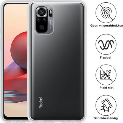 Xiaomi Redmi Note 10S Hoesje Siliconen Backcover Lichtgewicht - Transparant