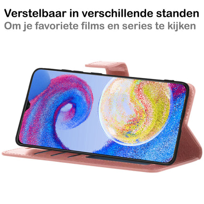 Samsung A04s Hoesje Bookcase Cover met Kaarthouder - Rosé goud