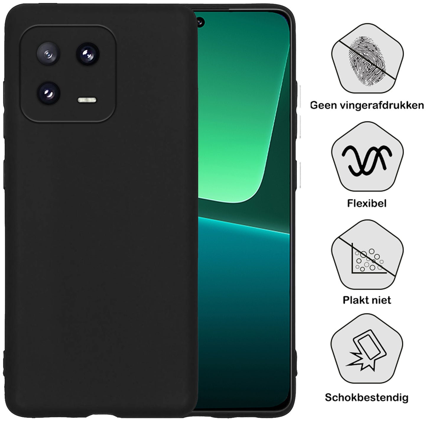 Xiaomi 13 Pro Hoesje Siliconen - Zwart