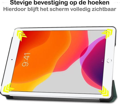 iPad 10.2 2019 Trifold Bookcase Hoes - Donkergroen