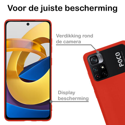 Xiaomi Poco M4 Pro 5G Hoesje Siliconen Backcover Lichtgewicht - Rood