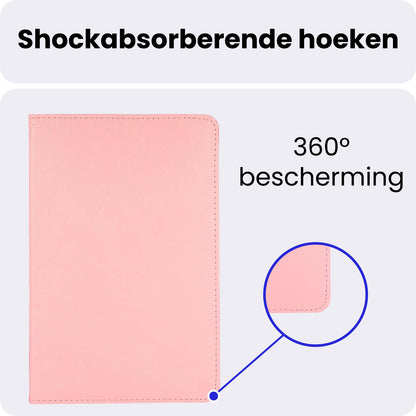 Samsung Galaxy Tab A9 Plus Trifold Bookcase Hoes 360 Graden Draaibaar - Lichtroze