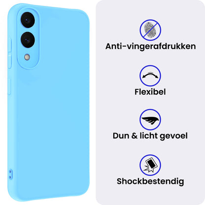 Samsung S25 Edge Hoesje Siliconen Backcover Lichtgewicht - Lichtblauw